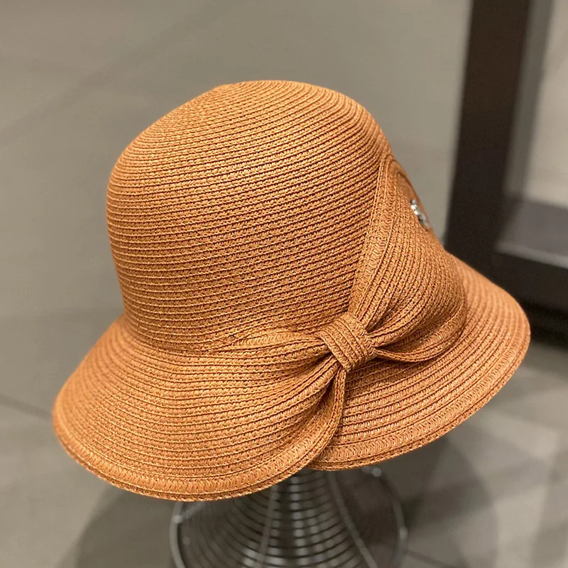 202103-dudu  summer bowknot HOLIDAY sunshade fisherman's Hat paper   BUCKET   cap
