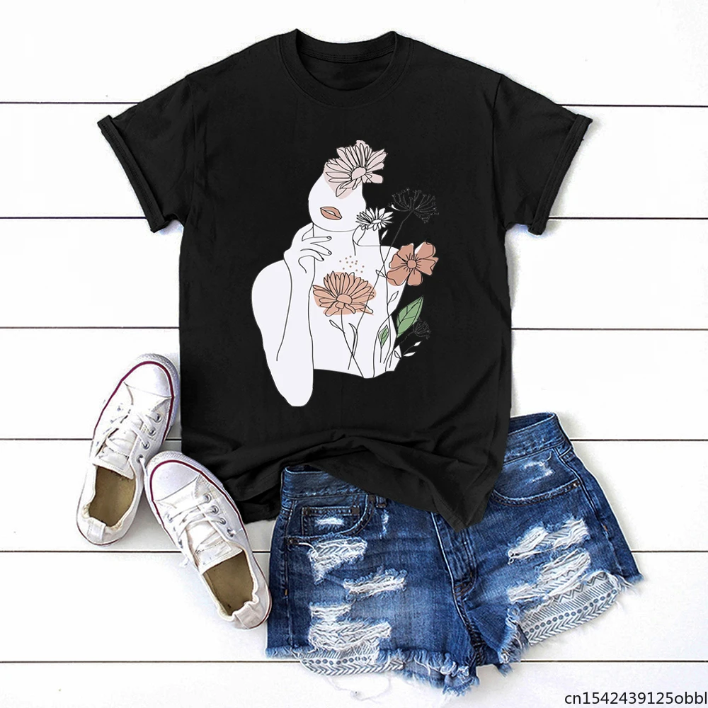 

Blooming Season Girl Prints Women Short Sleeve Casual Breathable Creativity