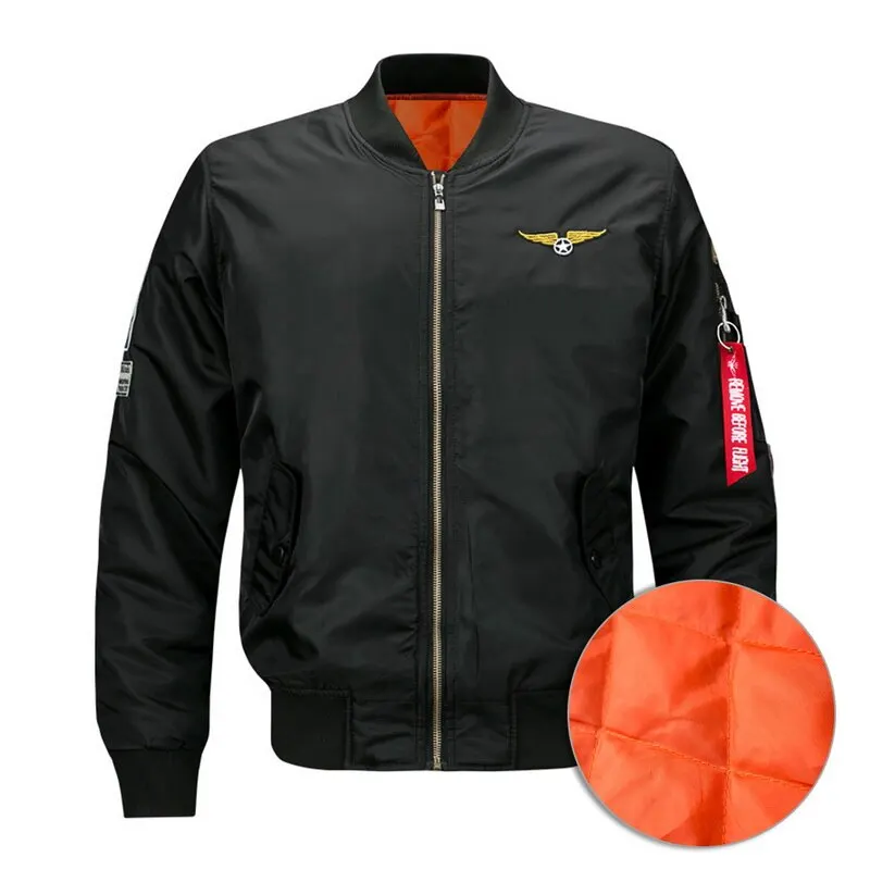 HEFLASHOR вышивка мужская зимняя куртка Осень молния Застежка бейсбольная 1 короткая