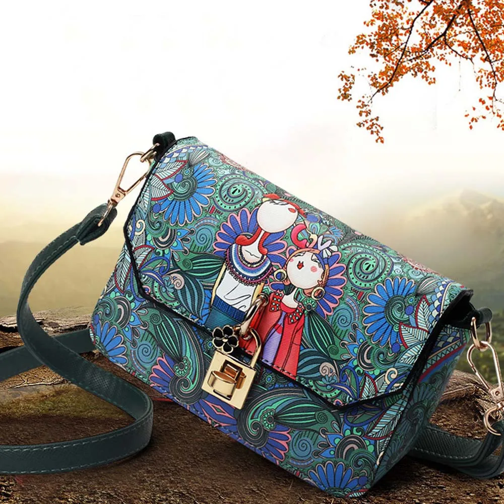 Женская сумка через плечо сумка-тоут сумочка модная в народном стиле с принтом
