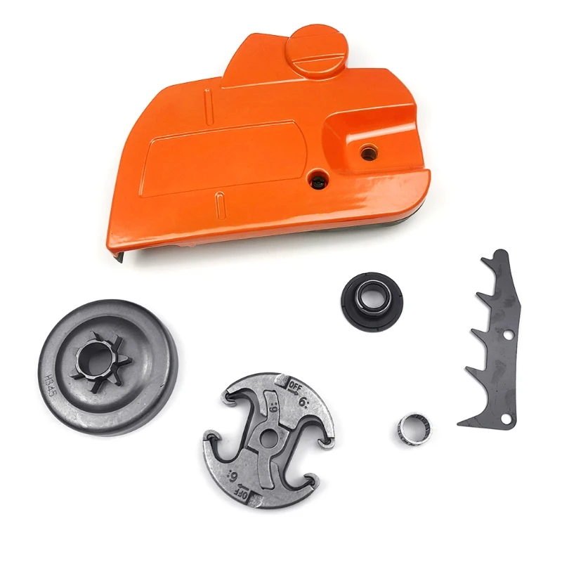 

7XEA Clutch Drum and Chainsaw Brake Clutch Cover For Hus-qvarna 445 450 with Worm Gear Needle Bearing Replacement Parts