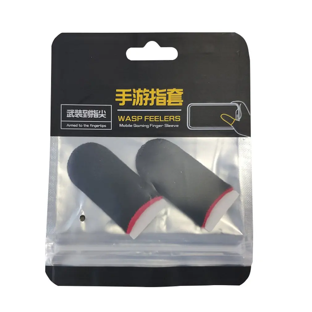 

2 Pcs Anti-slip Gaming Finger Cot 18-pin Carbon Fiber Anti-sweat Non-slip High Sensitivity Finger Cots