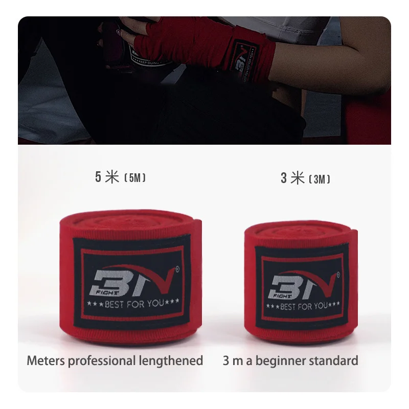 

2Pcs New Wearproof Boxing Hand Wraps Muay Thai MMA Kick Boxing Handwraps for Training Bandages Length 3M 5M 5cm Width Bandages