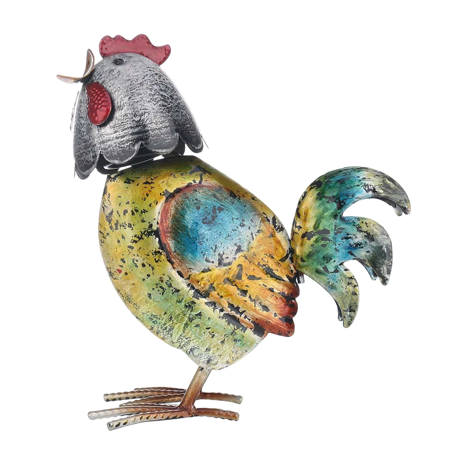

Iron Crafts Rooster Figurine Collectable Sculpture Home Office Cafe Decoration