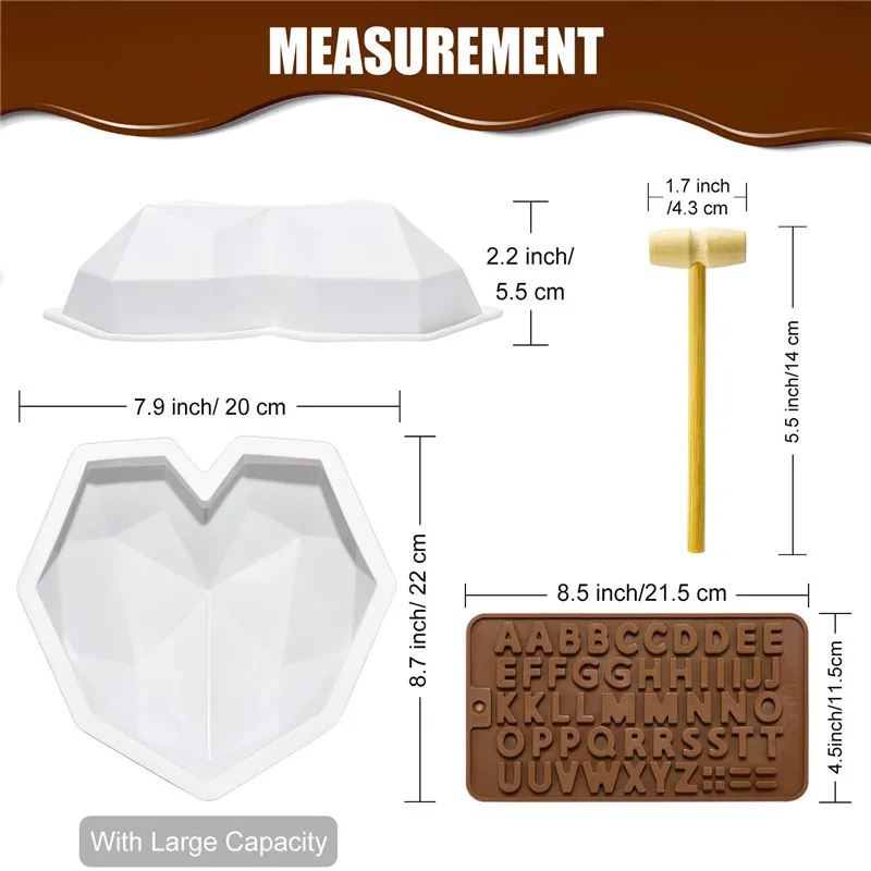 

Love Heart -Shape Silicone Molds Figure Cake Mold Dessert Number Letters Fandant Molds Mousse Silicone Bakeware Cake Decorating