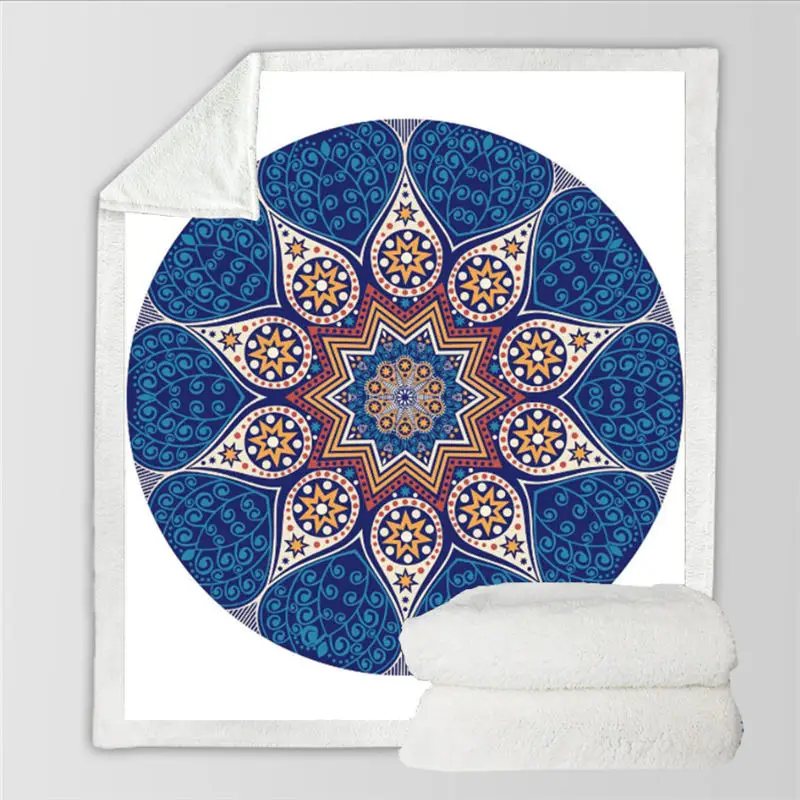 Одеяла 3D Круг Pattern Хлопок Бархатные квадратное одеяло утолщение с капюшоном 150 см