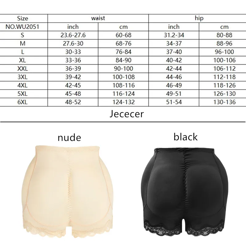 Jececer Новые Мягкие Трусики Hip Enhancer Женщины Корректирующее Белье Кружевное Плюс