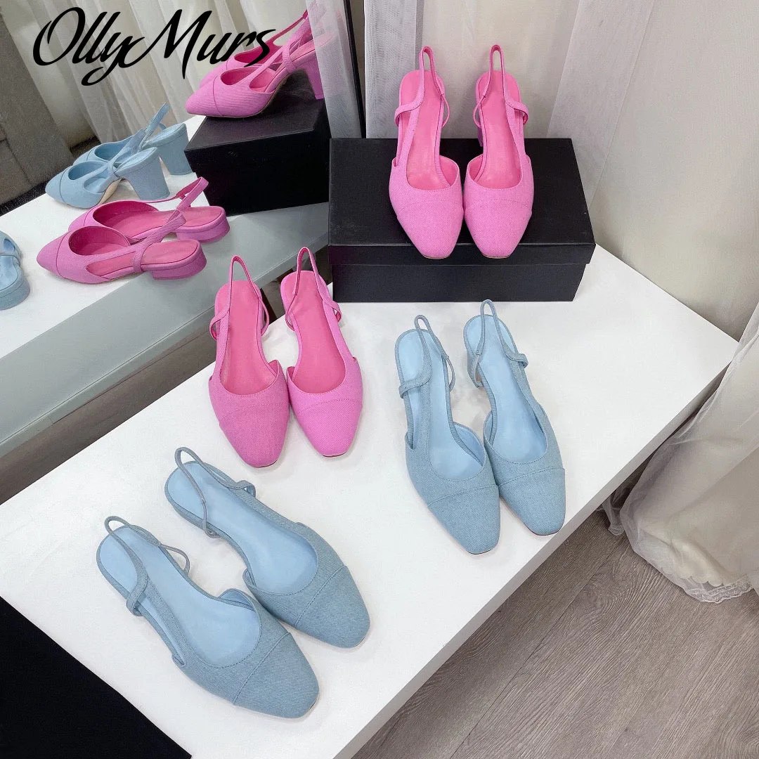 

Ollymurs 2021 New Pumps Ins Hot Women Shoes Summer Outdoor Slingbacks Leisure Shoes Women Genuine Leather Sandals Round Toe