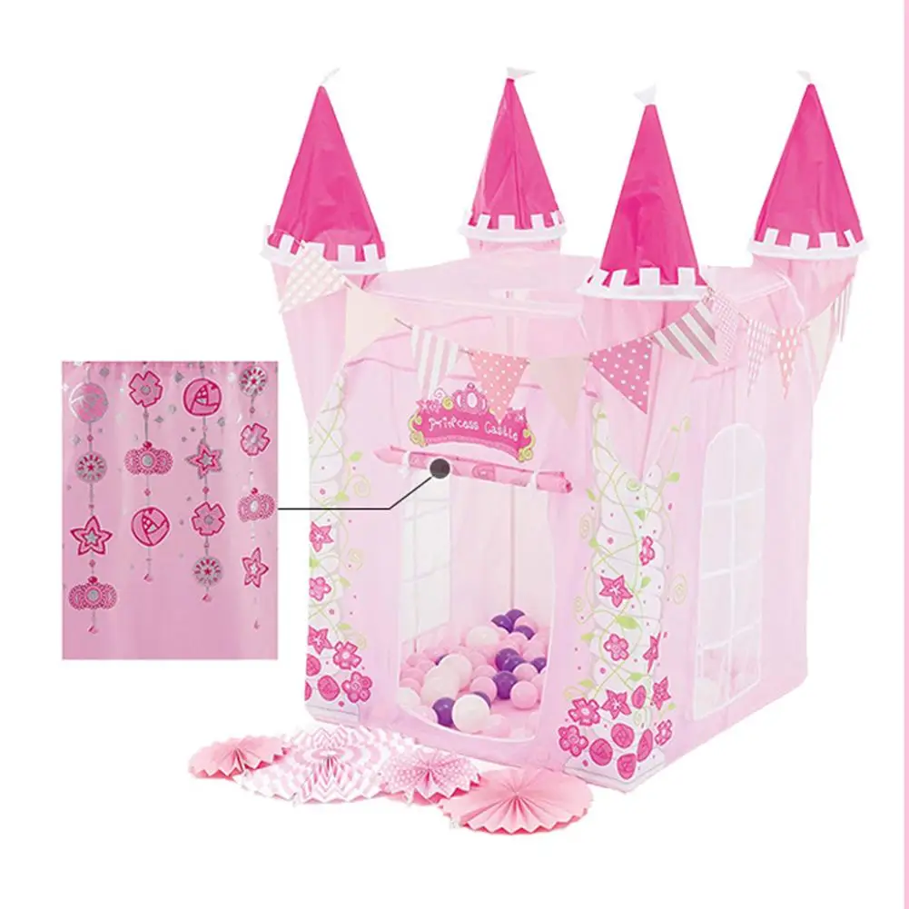 Детские розовые палатки в форме замка принцессы портативные для мальчиков и