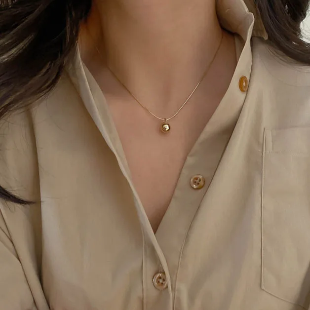 Маленькие круглые золотые ожерелья с шариками для женщин Модная бижутерия