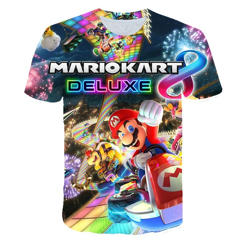 

Children's 3D Mario Print T-shirts Boys Girls Summer Fashion Cute Pattern Tees Top Clothes Baby Cool Personalit Tshirt