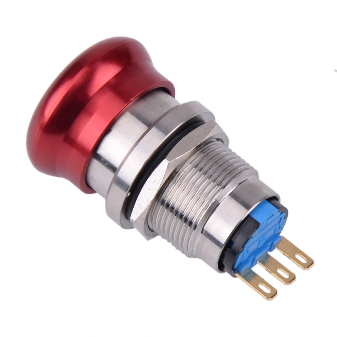 3 Pin 220V 5A 19 мм аварийной остановки кнопочный переключатель самоблокирующийся 1NO 1NC
