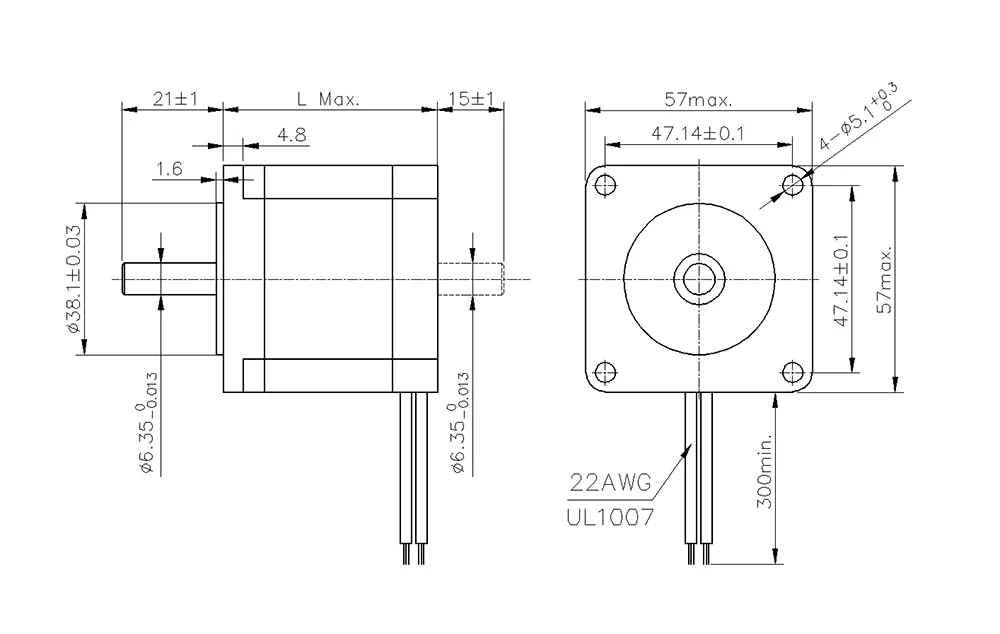 NEMA23 stepper motor 1.8° 42mm D = 6.35mm 4-lead 2phase hybrid stepper motor for 3D printer for CNC engraving milling machine