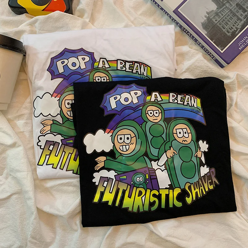 Летние модные хлопковые футболки для женщин черный топ корейские с короткими