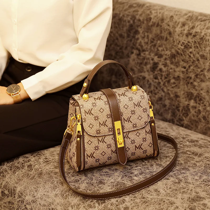 

Luxury Brand 100% Genuine Leather Western Style All-match Small Square Bag Classic Presbyopia One-shoulder Messenger Bag Speedy