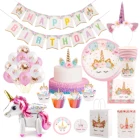 PATIMATE Единорог вечерние посуда шар 1st День рождения вечерние украшения душа ребенка Дети Единорог вечерние поставки девочка Единорог