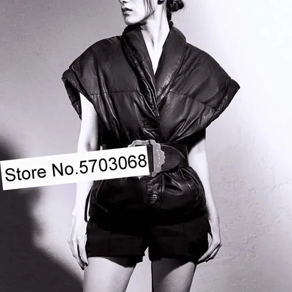 Elfstyle женский жилет с рукавом из искусственной кожи черный жилет|Жилеты и