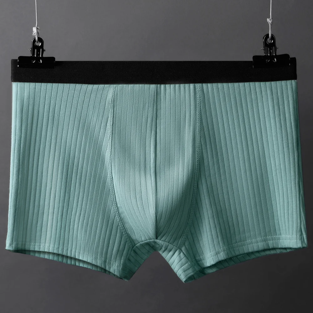 

4pcs/lots boxer men 95% Cotton Underwear Mens Solid color comfortable and breathable Underpants U convex pouch