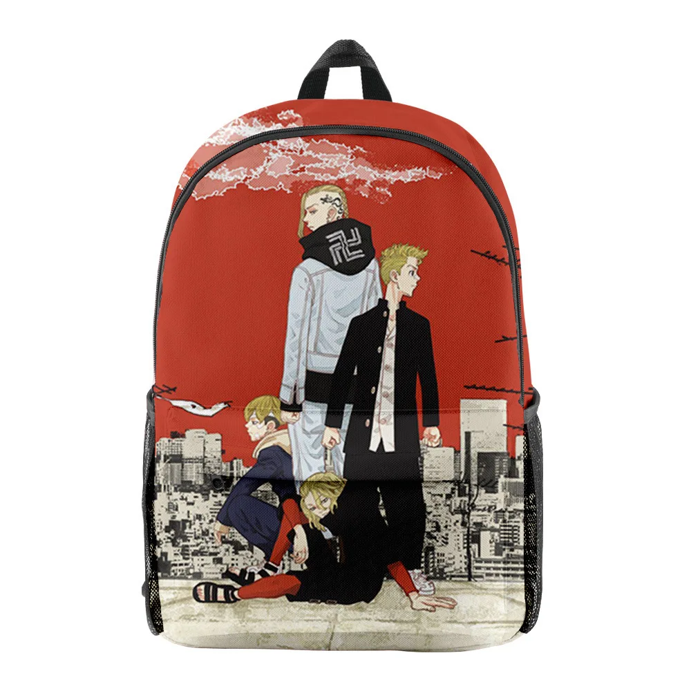 

Водонепроницаемая школьная сумка для мальчиков и девочек, рюкзак из ткани «Оксфорд» в стиле хип-хоп с принтом Токио и Мстители аниме, дорожные сумки для ноутбука с 3D принтом