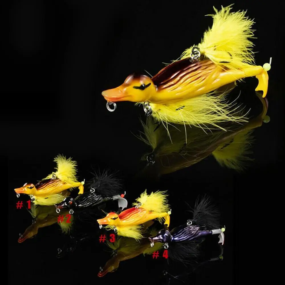 

3D STUPID DUCK Topwater Fishing Lure Floating Artificial Bait Plopping and Splashing Feet Hard Fishing Tackle Geer