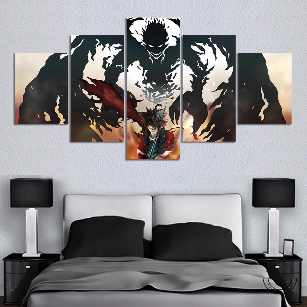 

5/3 Piece Unframed Canvas Oil Painting Black Clover Asta Demon2 Anime Poster for Wall Decor Wall Art Home Decor Gift