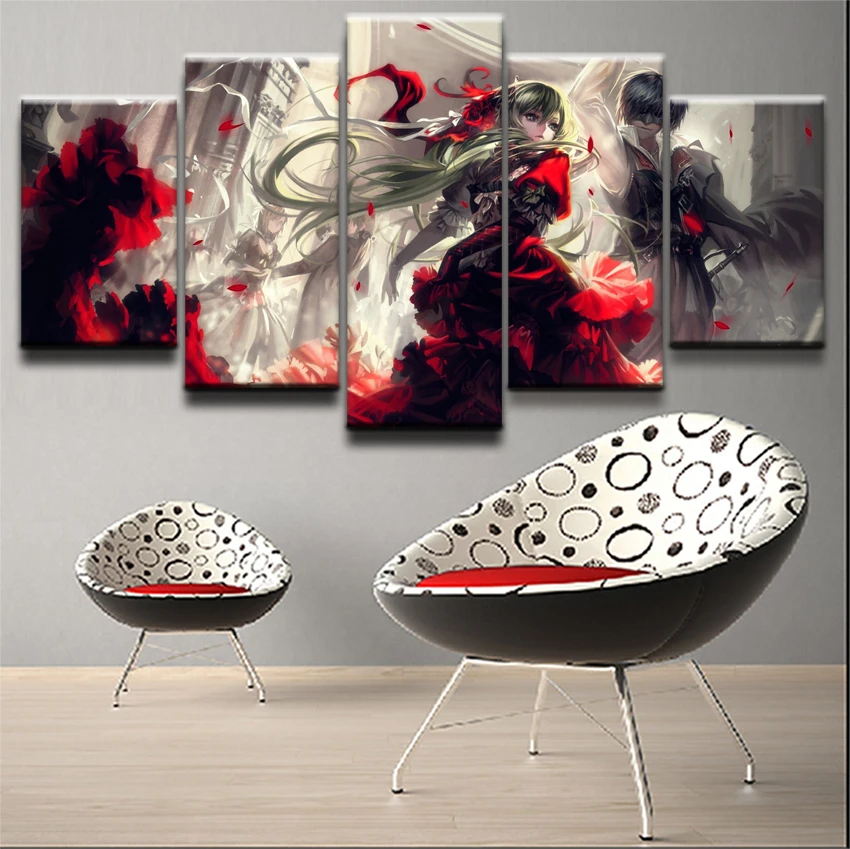 

5 Pieces Animation Vocaloid Modern Home Wall Decorative Canvas Pictures Art Top-Rated Canvas Print Painting On Canvas Artworks