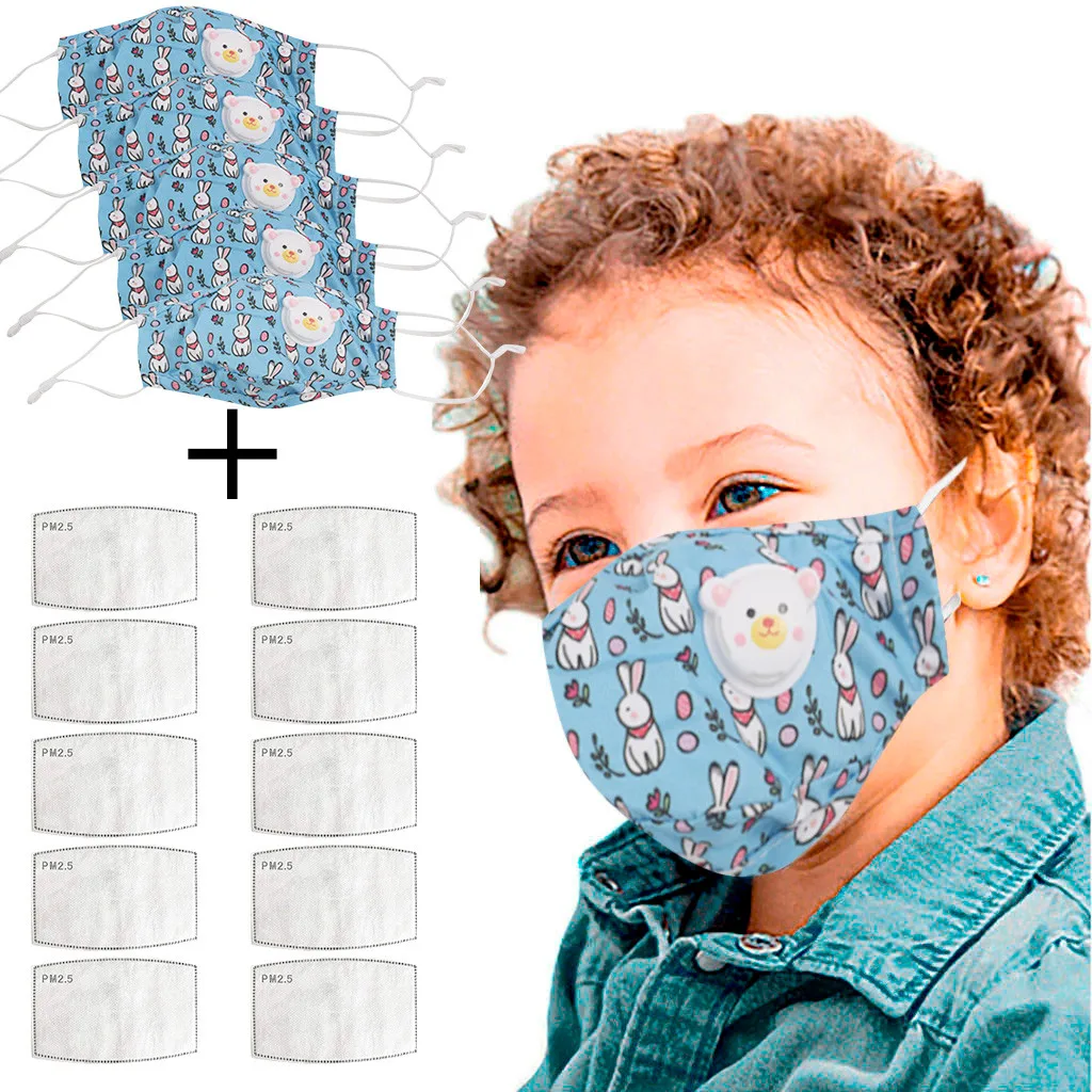 

Children Masks 2/3/5PCS Mouth Mask + PM2.5 Mask Replacement Sheet kids Dust Foggy Haze Pollution Respirator Reusable Masks 2020