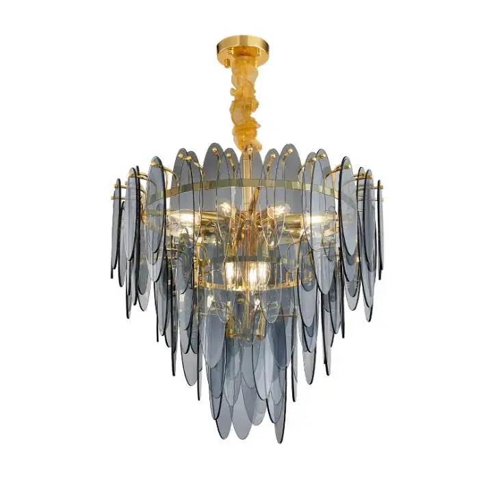 Арт деко светодиодный постмодернистские Стекло железная люстра освещение блеск