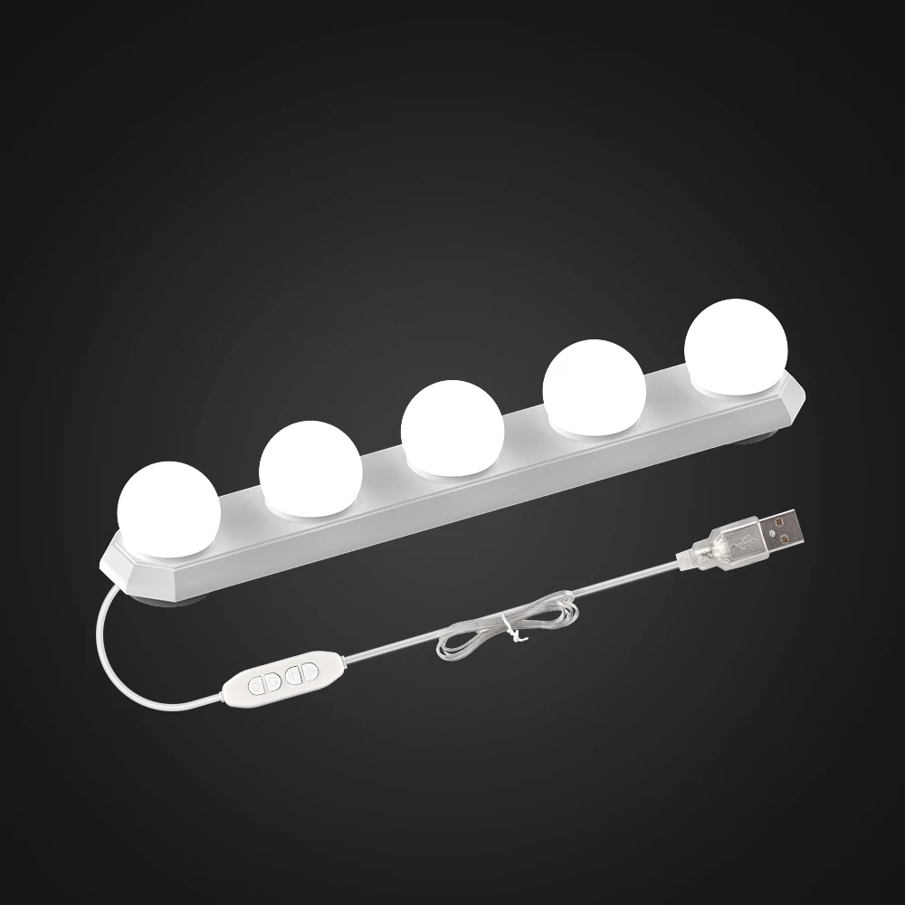 USB лампа для зеркала макияжа 5 лампочек светильник|Подсветка туалетного столика| |