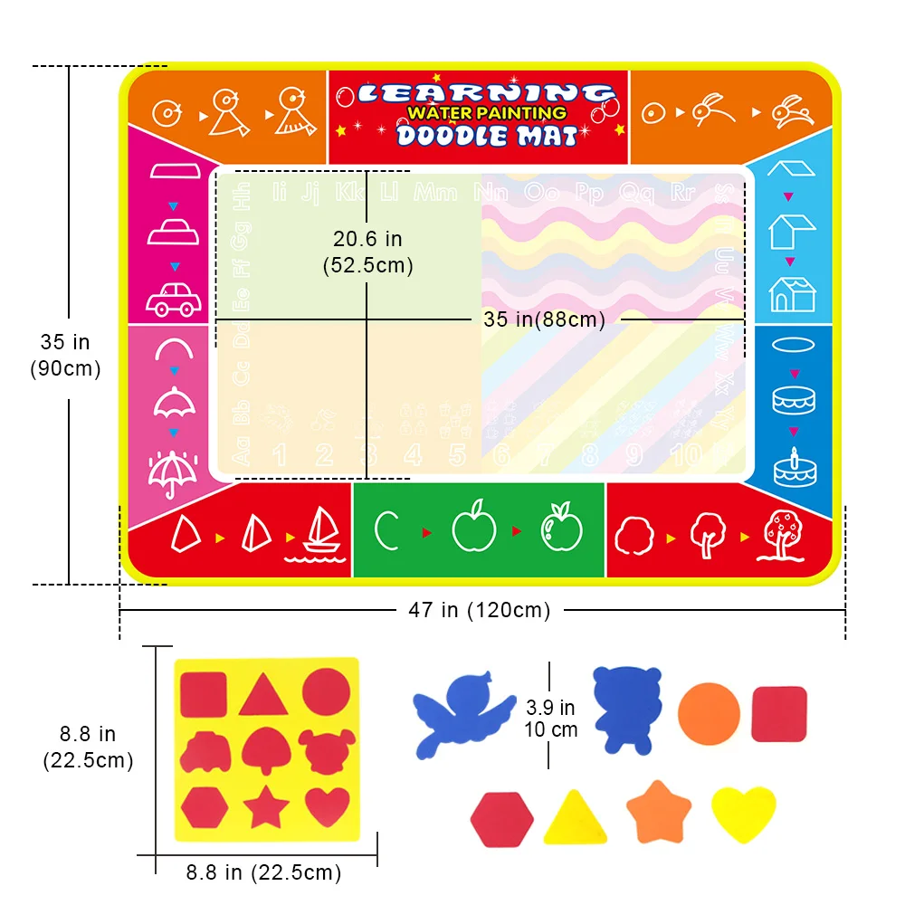 120*90 см большой Размеры для рисования водой коврик & волшебная ручка ковер доска