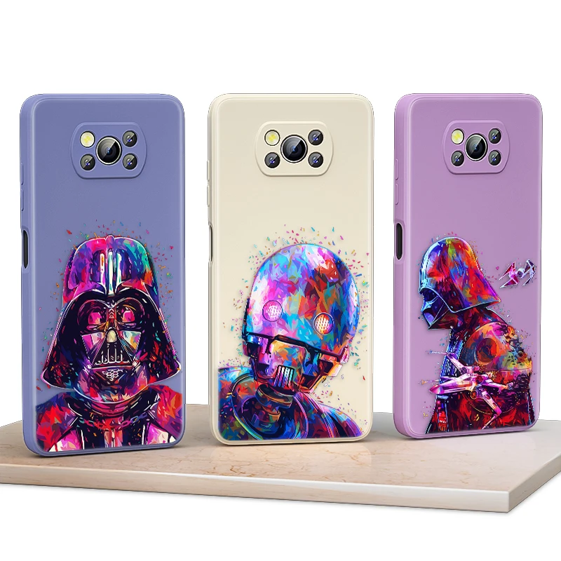 

A Star Wars Heroes Painted For Xiaomi POCO F3 11T Mix4 10S X2 10 M2 M3 Lite F3 Pro 5G Liquid Silicone Soft Cover Phone Case