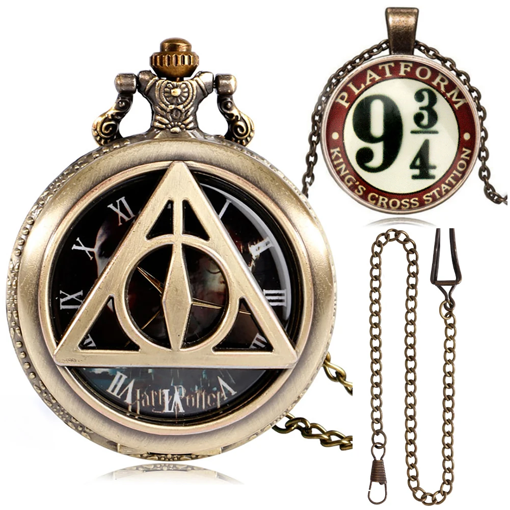 Practical Quartz Pocket Watch Fashion High Grade Gifts Set with Gift Box Pendant Necklace Chain for Family
