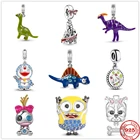 Бусина-Шарм Собака динозавра из серебра 925 пробы