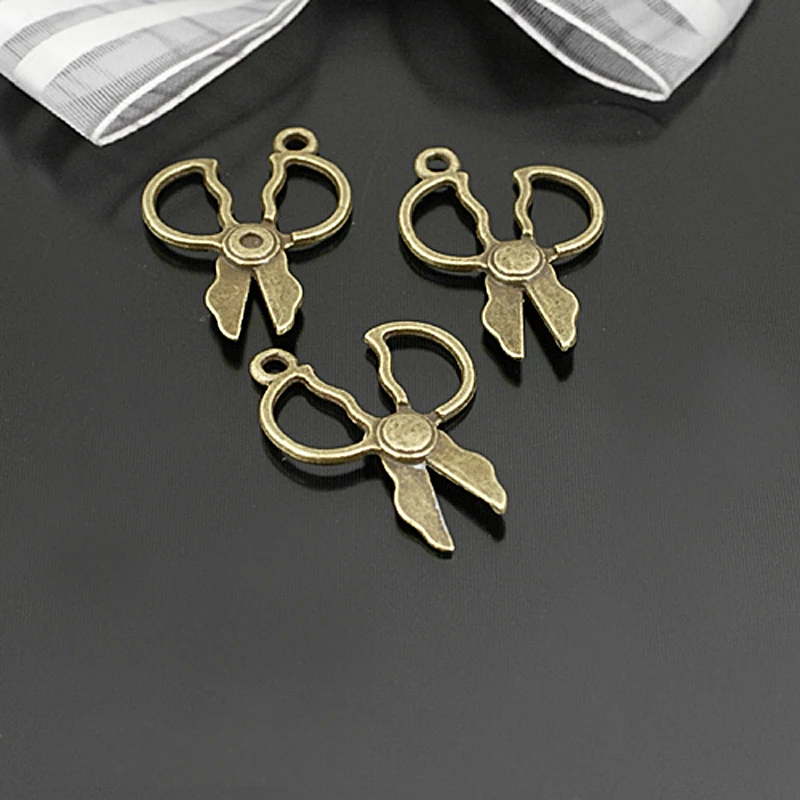

(22638)30PCS 23x19MM Antique Bronze Zinc Alloy Scissors Charms Pendants Jewelry Making Supplies Diy Findings Accessories