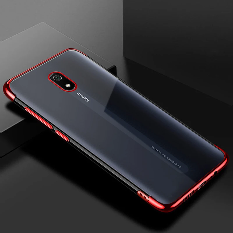 Красный Чехол для Xiaomi Redmi 8A, тонкое прозрачное покрытие, мягкий силиконовый чехол из ТПУ для Redmi Note 8 Pro Redmi 8, чехол для телефона - Цвет: Красный