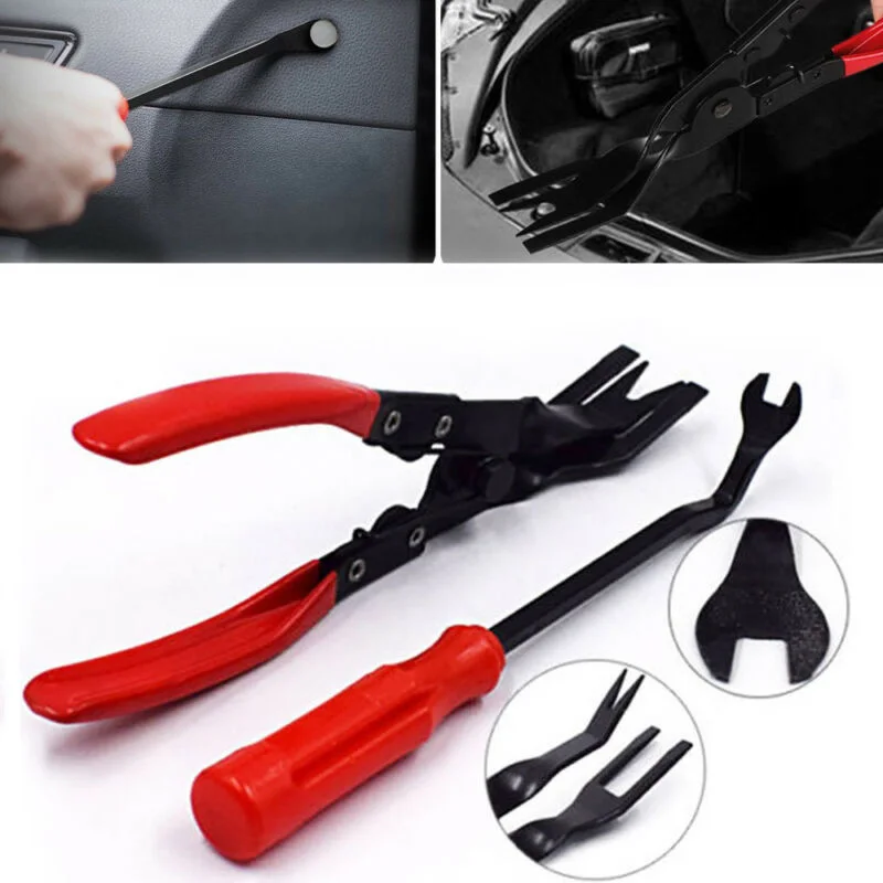 

Repair Car Door Panel Pliers Fastener Red 21.6cm/ 8.5" (Upholstery Remover Tool) 23cm/ 9.06" (Clip Pliers)