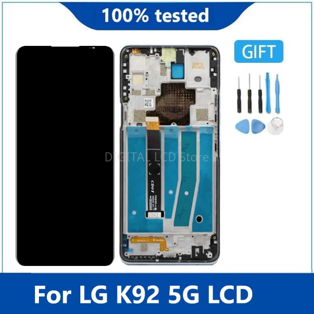 

Качество оригинал ААА 6,7 "для LG K92 5G ЖК-дисплей Дисплей кодирующий преобразователь сенсорного экрана в сборе для LG K92 ЖК-дисплей с рамкой