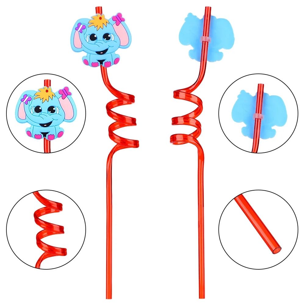 1 шт. многоразовые Красочные пластиковые соломинки Мультяшные животные пончики