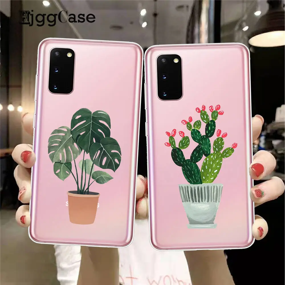 Чехол Monstera для телефона с зелеными растениями в горшке Samsung S21 S8 S9 S10 S20 Plus FE Note 10 20