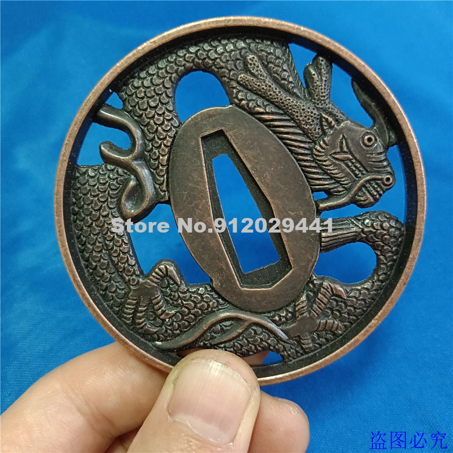 Nice Alloy Guard Tsuba W Dragon для японского меча вакидзаси Самурай нож Катана Япония|Мечи| |