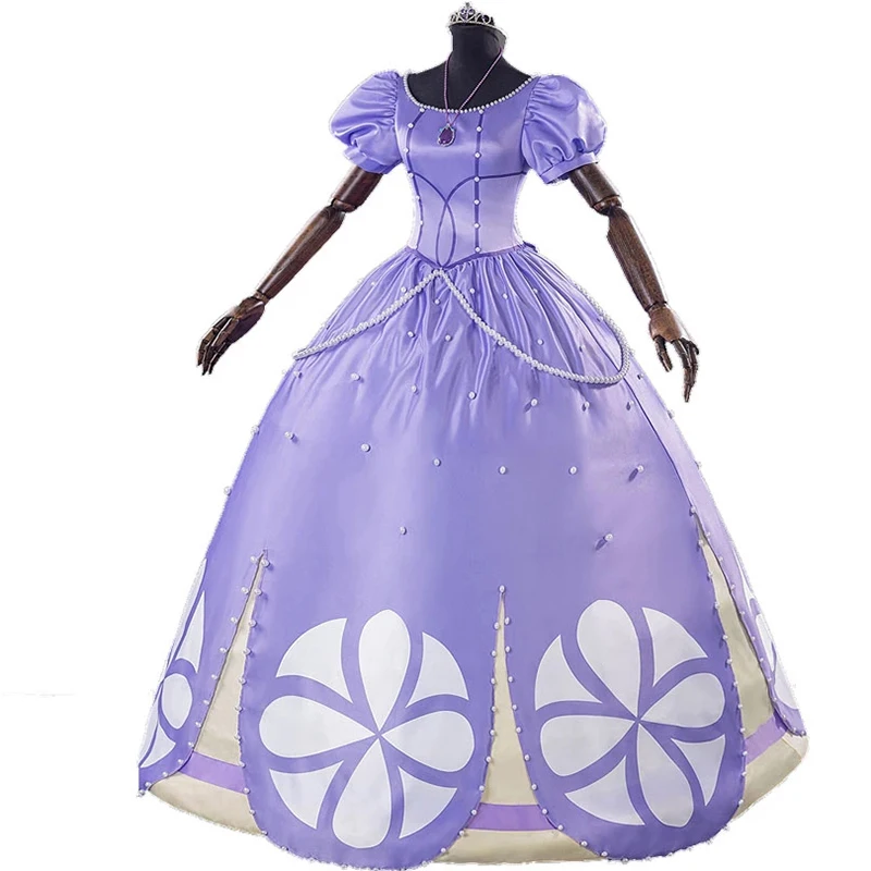 Мультяшный Косплей Костюм принцессы Софии для взрослых женский стиль Хэллоуина