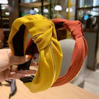 fashion solid color hair band women simple knotted gold color striped headbands hairbands girls hair accessories headwear
