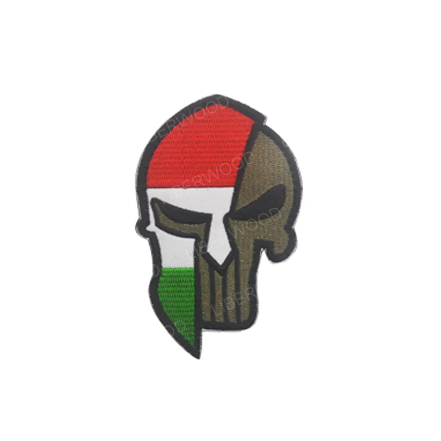 Hungary Spartan Каратель Спартанский череп шлем Россия Американский Израиль Канада Испанский Великобритания Чешский Немецкий флаг патч тактический боевой дух нашивки значки - Цвет: Hungary Spartan