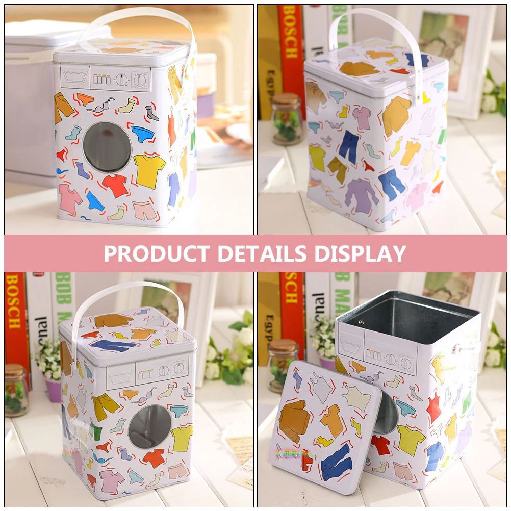 Жестяной контейнер для хранения стирального порошка с ручкой 1 шт. | Дом и сад