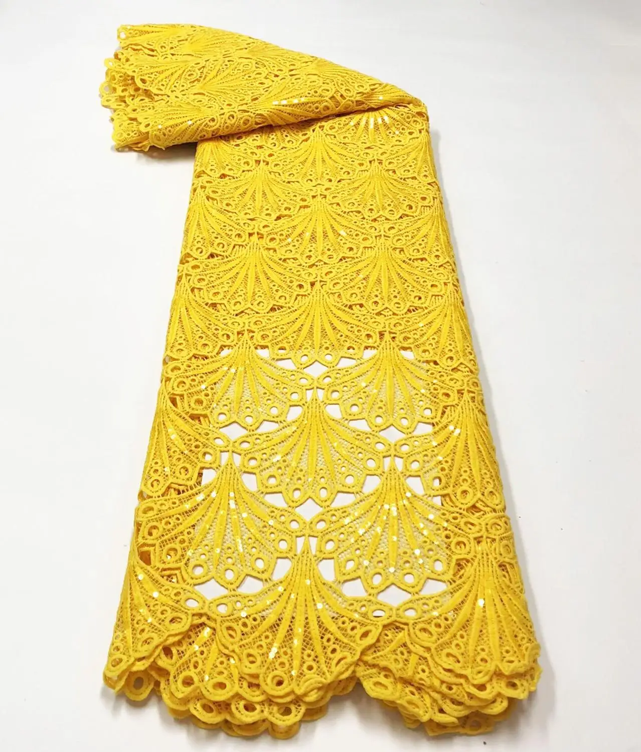 

Lilac High Quality African Sequins Milk Silk Guipure Cord Swiss Voile Nigeria Water Soluble Lace Fabric For Dress Sew W2-820