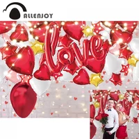allenjoy valentines day balloon backdrop love engagement wedding bridal shower shiny brick wall decor birthday party supplies