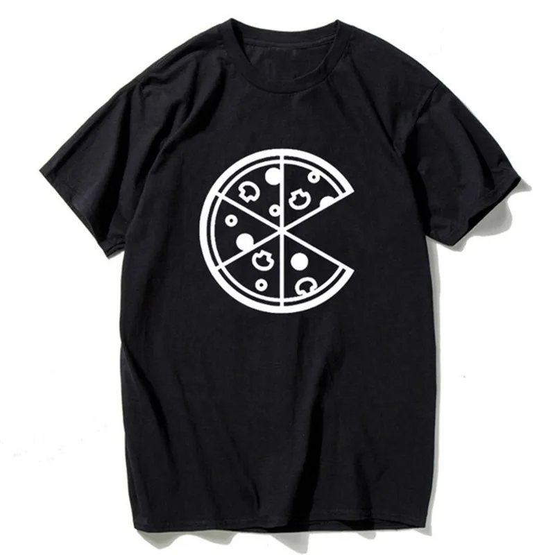 

2021 модная женская и мужская футболка с принтом пиццы, забавная футболка, Свободный Летний Топ, футболка для пары