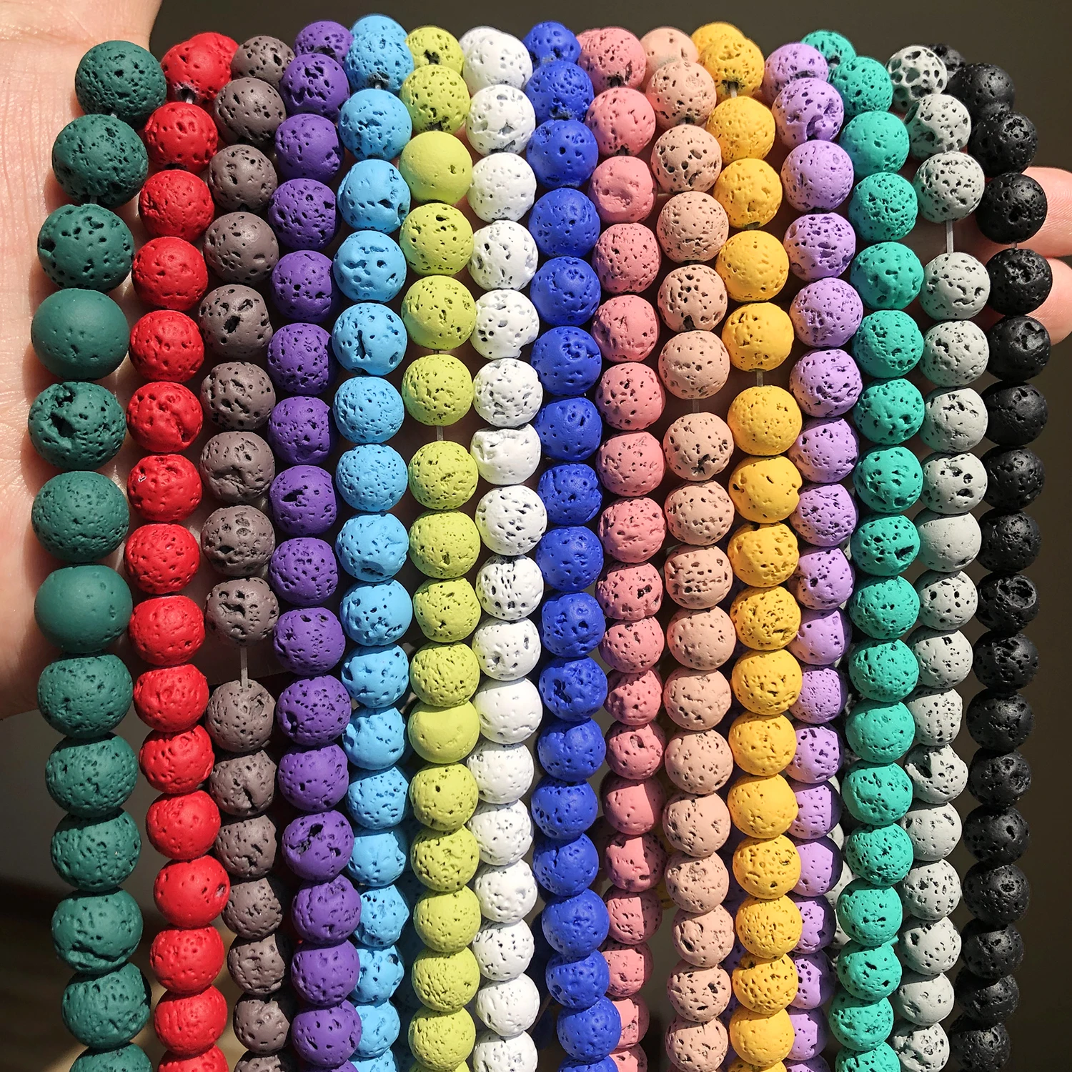 Бусины из натурального камня круглые бусины черного гематита лавы для