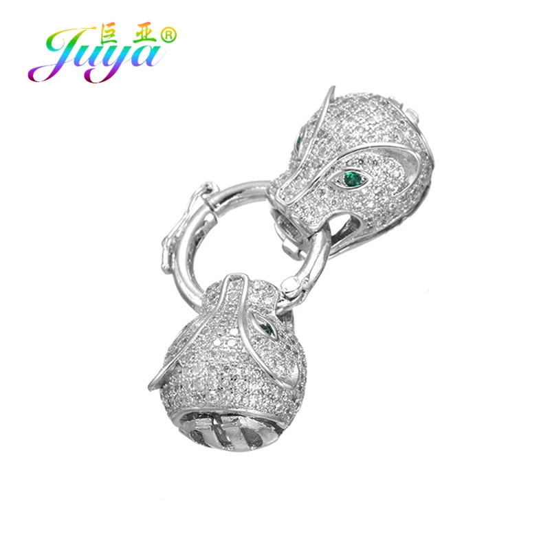 White Gold Juya Ali Moda кубический цирконий декоративный Дракон крепеж разъемы для DIY натуральный камень барокко Жемчуг Ювелирные изделия с кистями изготовления - Цвет: White Gold