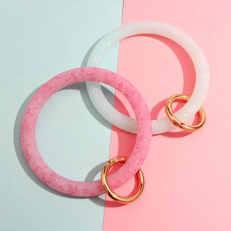 Новый силиконовый брелок JJFOUCS Круглый браслет на запястье с застежкой Модный